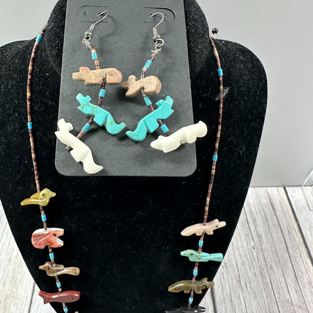 Vintage Zuni Fetish Necklace Set
